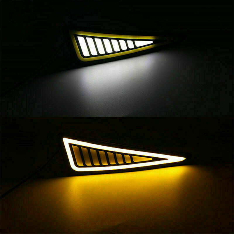 2PCS Car Universal DRL LED Daytime Running Light Driving Bulbs Turn Signal Strip