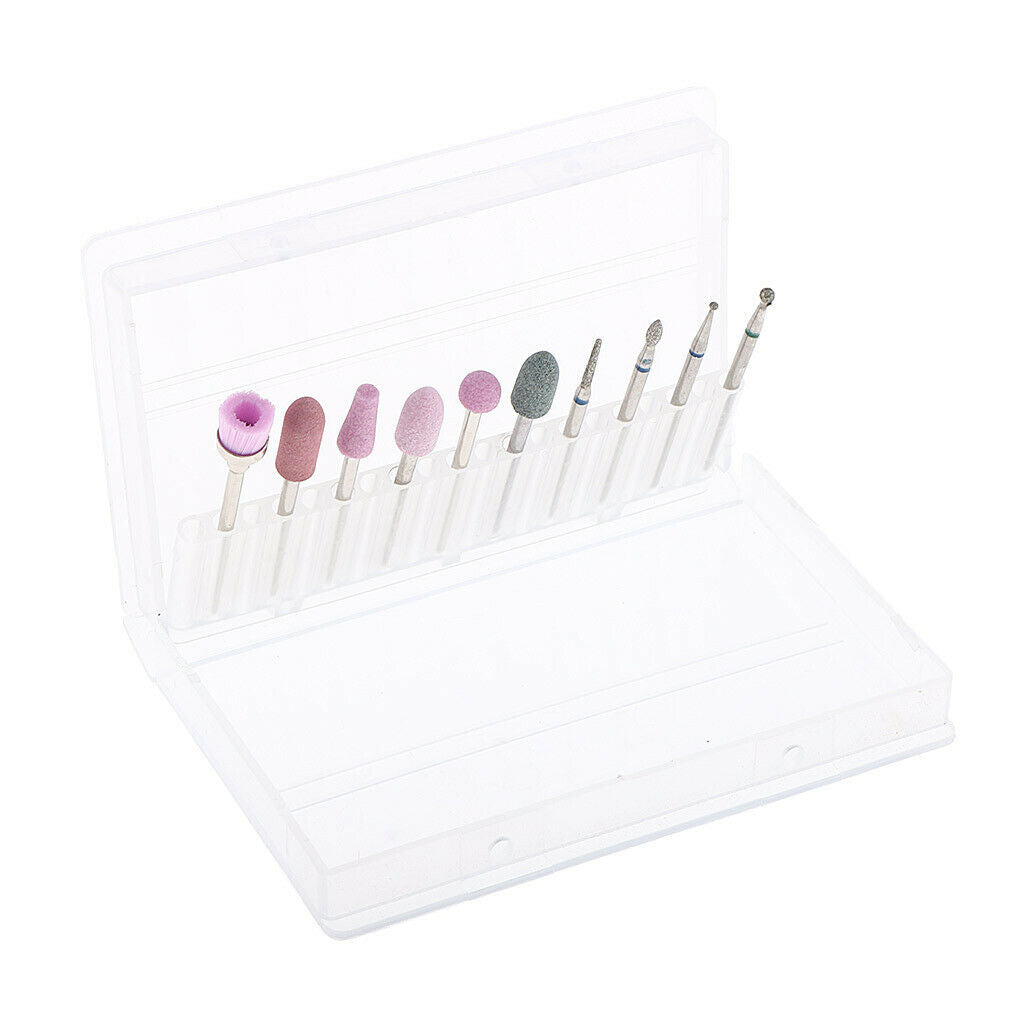 10pcs Nail Drill Bits Brush Manicure Electric Grinding Polishing Head Kit 03