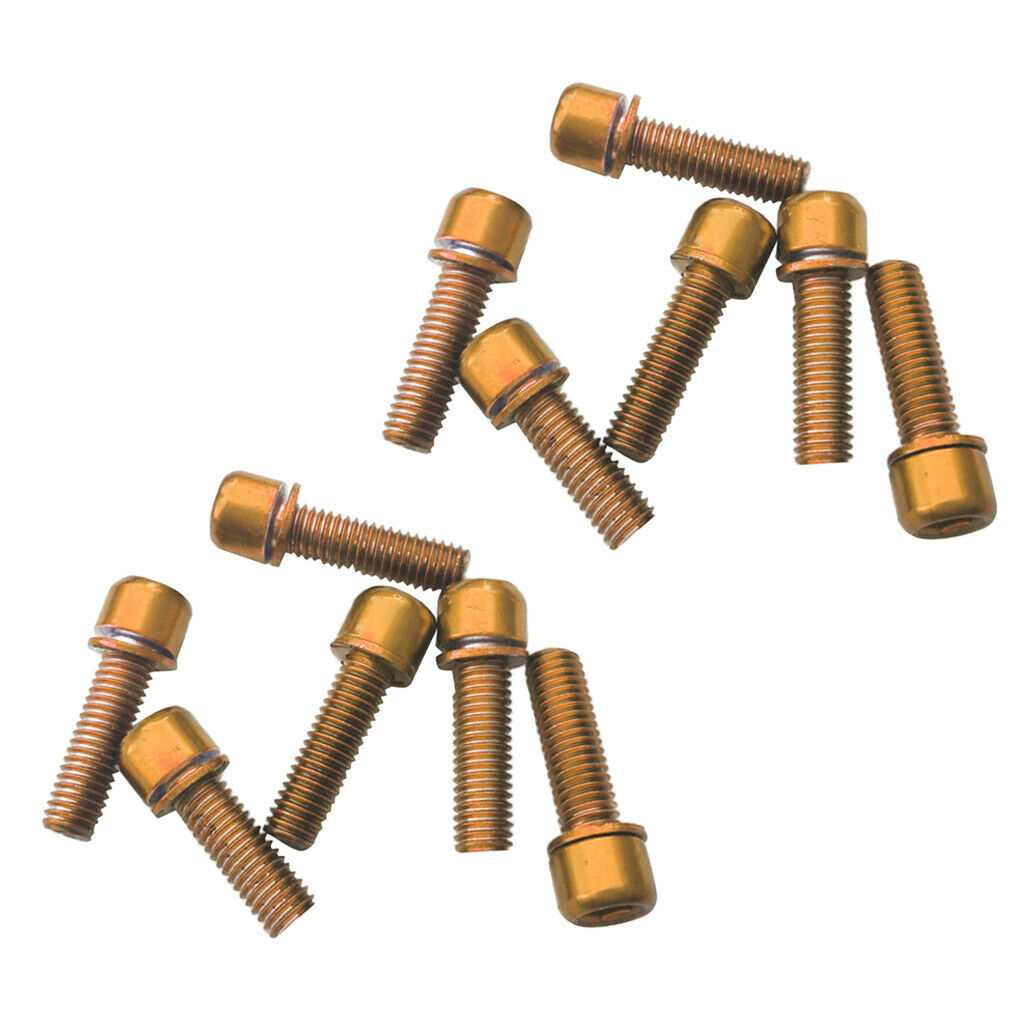 12x Hex Socket Screws M5x18 for Rear Rack Water Bottle Cage Holder Golden