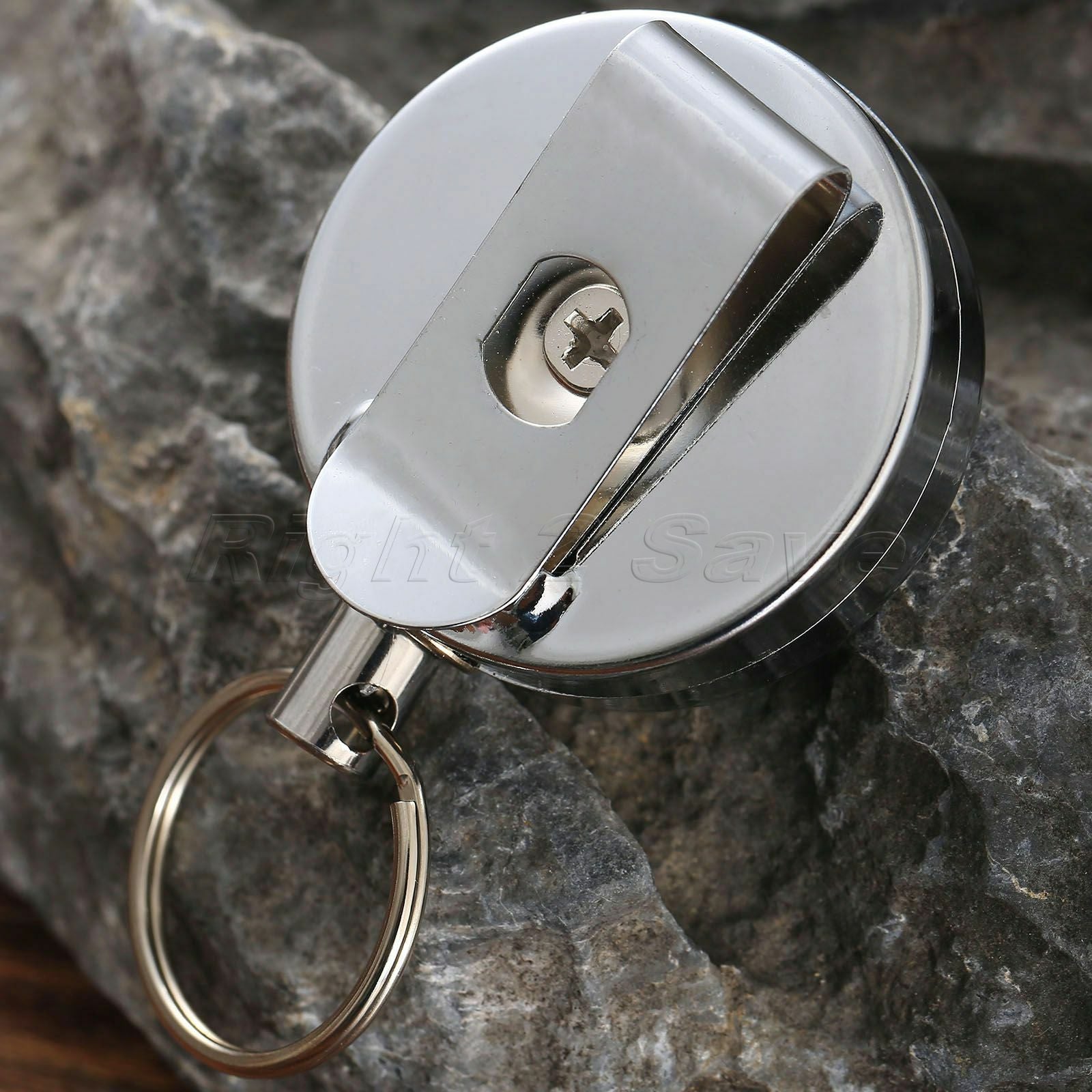 Stainless Steel Retractable Reel Badge Nurse ID Holder Belf Clip Keychain EDC