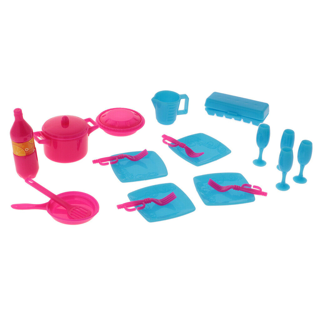 18Pcs Kitchen Tableware Accessories Set for Mini Cup Cutlery Pot Gift