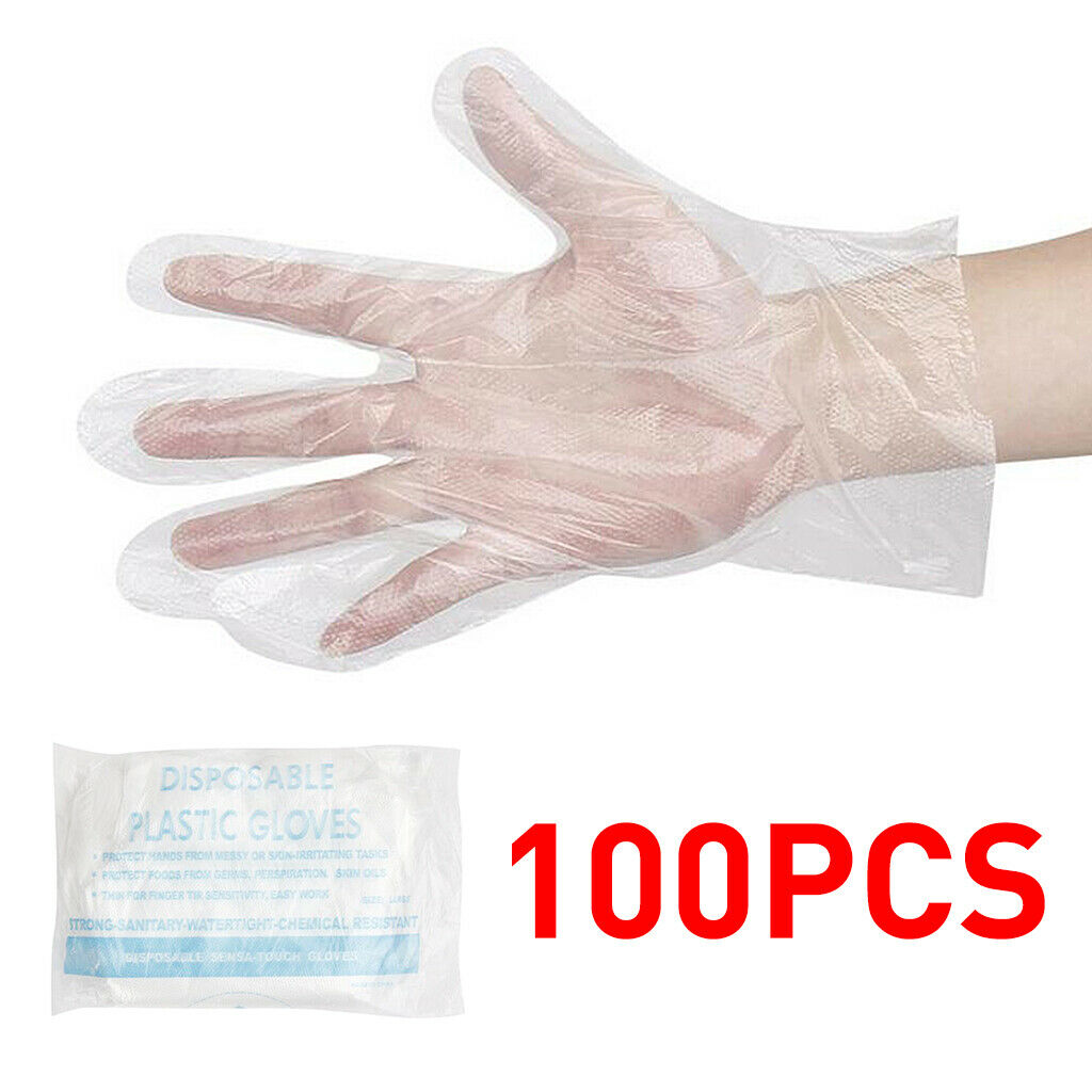 150 Pieces Disposable Hair Cutting Gowns Capes Cloth Clear + 100pcs Gloves