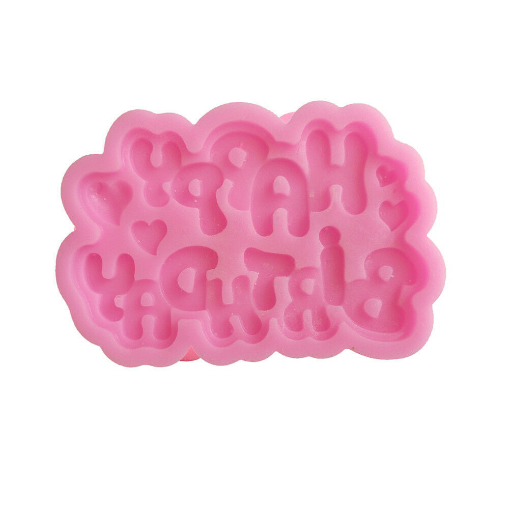 Happy Birthday Letters Silicone Fondant Mold Chocolate Mould Cake Decor T.l8