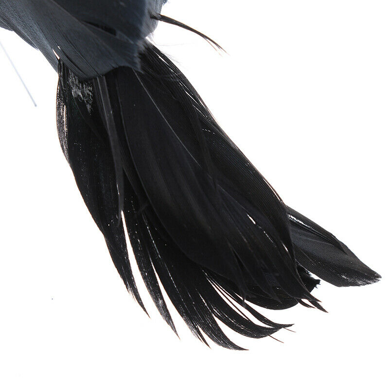 Halloween Black Crow Props Realistic Raven Spooky Feathered Crows House D.l8