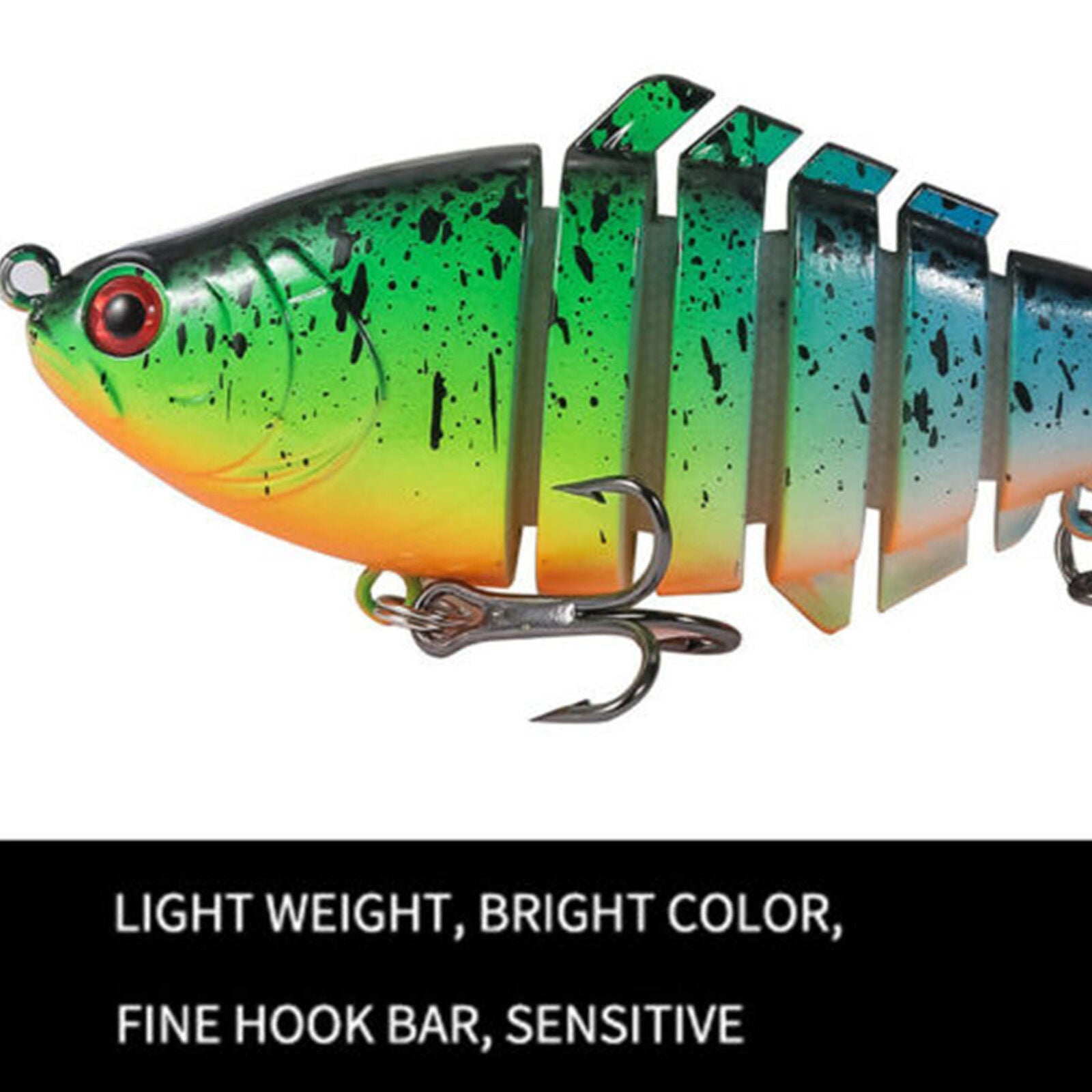 7 Segment Multi Jointed Fishing Lure Minnow Crank Baits Bass Life-like Swimbait