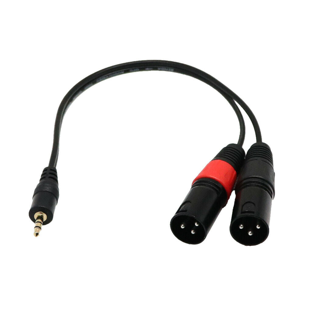 3.5mm 1/8" Stereo Male Plug TRS Audio Ja to Dual XLR 3 Pin Male Y Cable