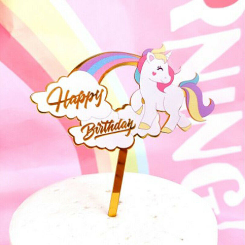 Colorful Animal Party Cake Topper Happy Birthday Cake Acrylic Party Dec.l8