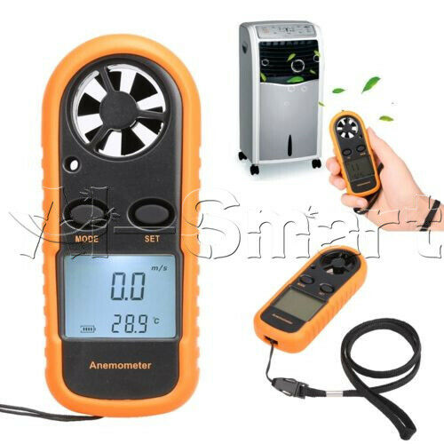Digital LCD Handheld Anemometer Wind Speed Gauge Meter NTC Thermomoter