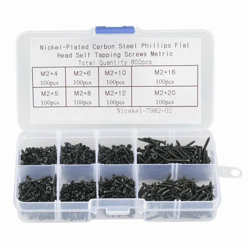 M2 Black Carbon Steel Cross Head Gypsum Board Gypsum Board Screws 800 Piece Set