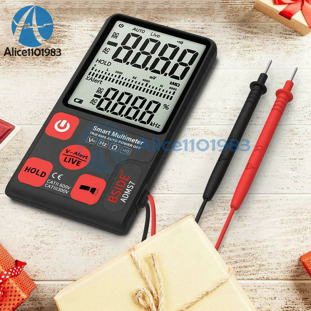 ADMS7 Portable Digital Smart Multimeter AC/DC Voltage Meter Tester 6000 Count