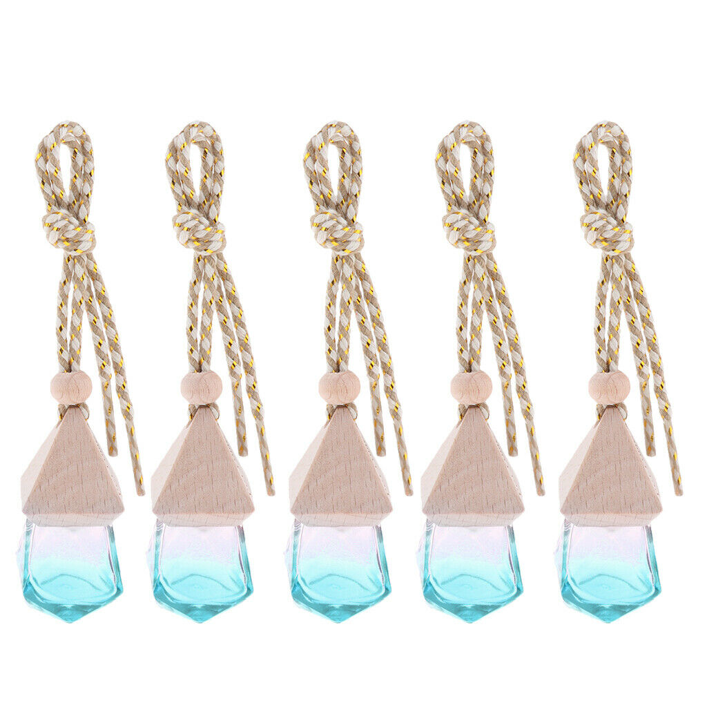5Pcs 6ml Empty Car Hanging Perfume Bottle Air Freshener Diffuser Vials Charm -