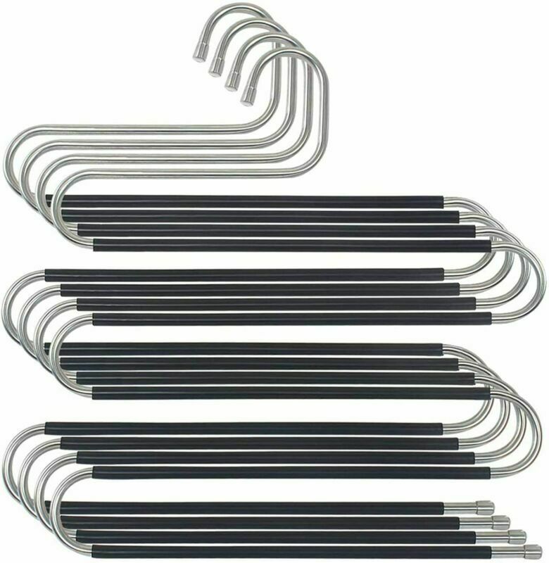Pants Hangers S-Shape 5 Layers Hangers Rack Closet Space Saver Trouser Hanger