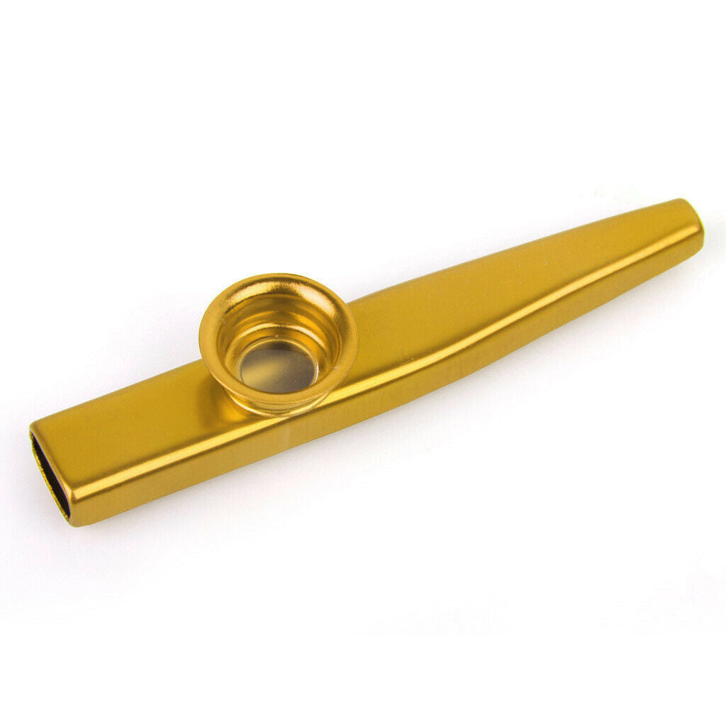 Musical Instrument Aluminium Alloy Kazoo with Diaphragm-Golden