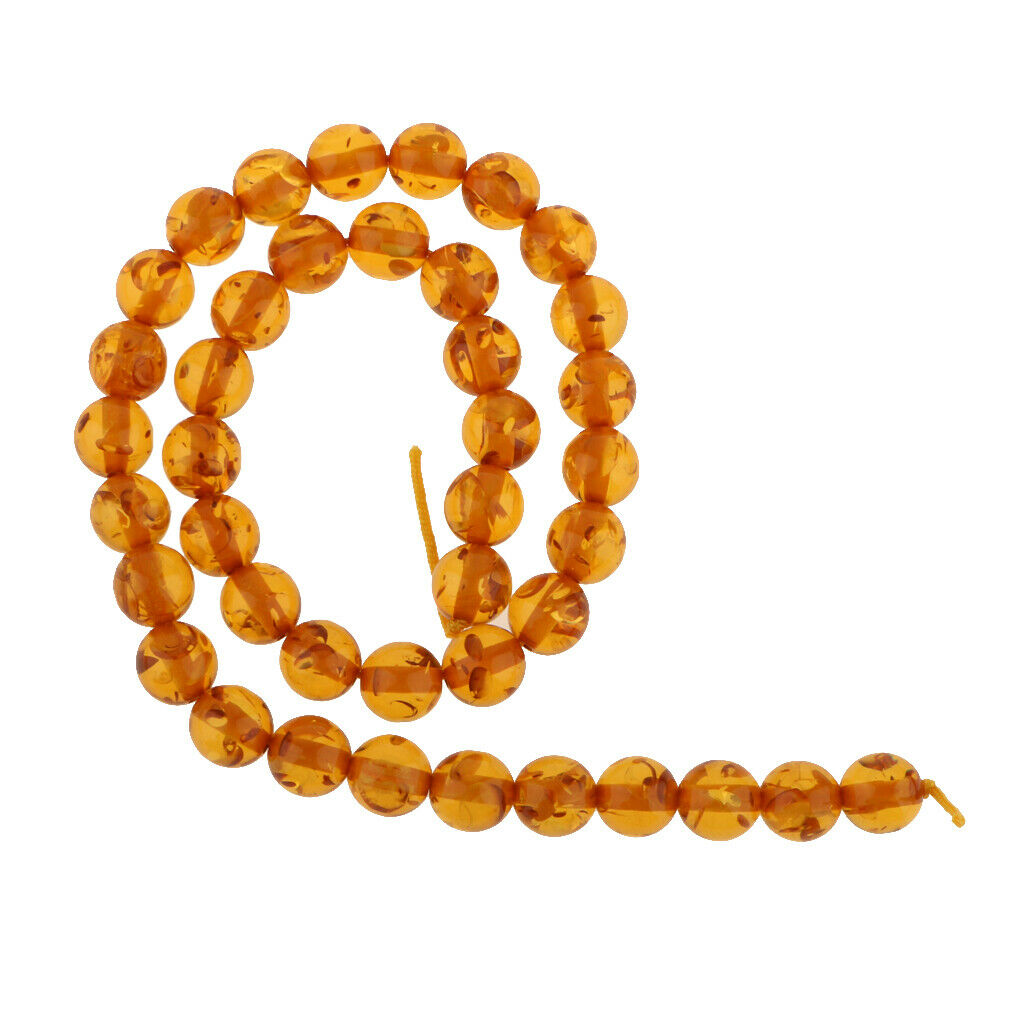 15.5 Inch Strand Mahogany Amber Round Loose Beads 10mm for DIY Necklace Making