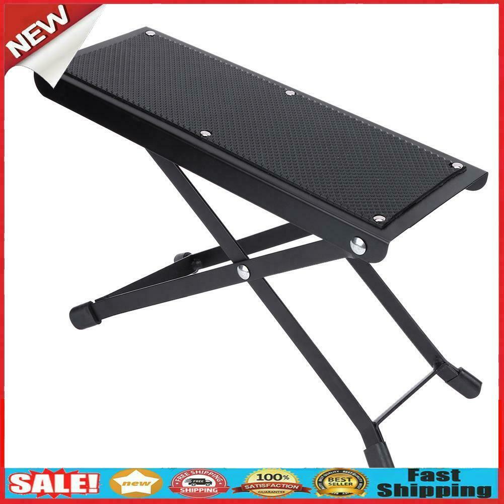 Anti-Slip Guitar Foot Rest Stool Guitar Pedal 4 Adjustable Height Levels @