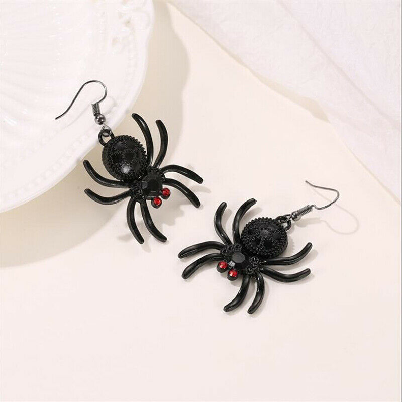 Gothic Halloween Crystal Spider Drop Dangle Earrings Hip Hop Party Jewelr.l8