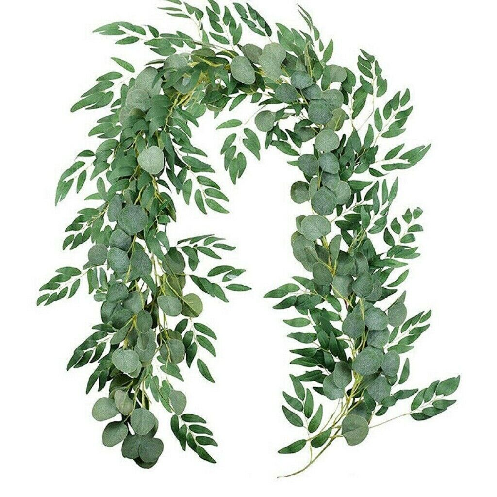 2M Greenery Eucalyptus Leaves Silk Artificial Vine Garland Wedding Xmas Decor