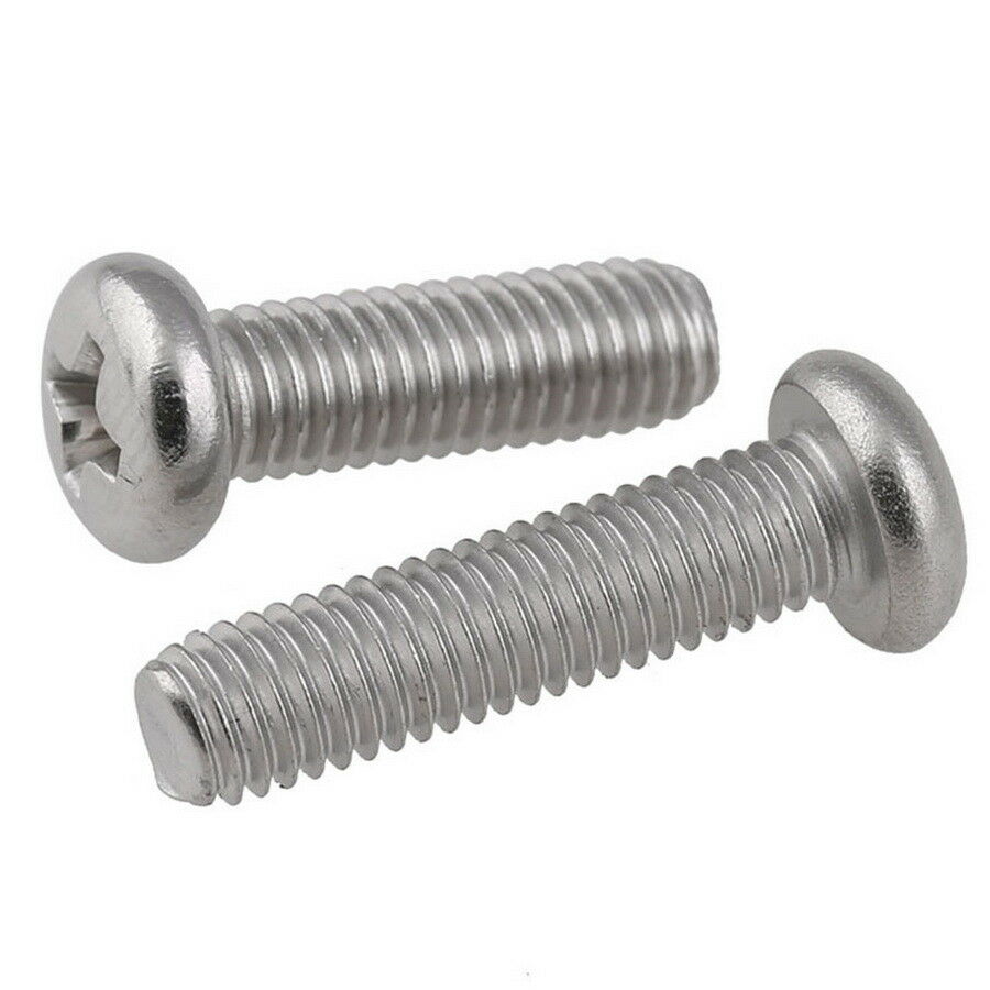 60Pcs M4*4-12mm Round Pan Dome Head Phillips Machine Screw Set A2 304 Stainless