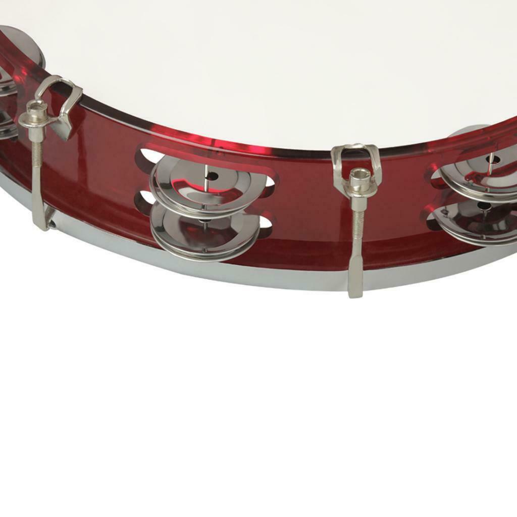 10" HANDHELD TAMBOURINE DRUM METAL PERCUSSION MUSICAL EDUCATIONAL INSTRUMENT
