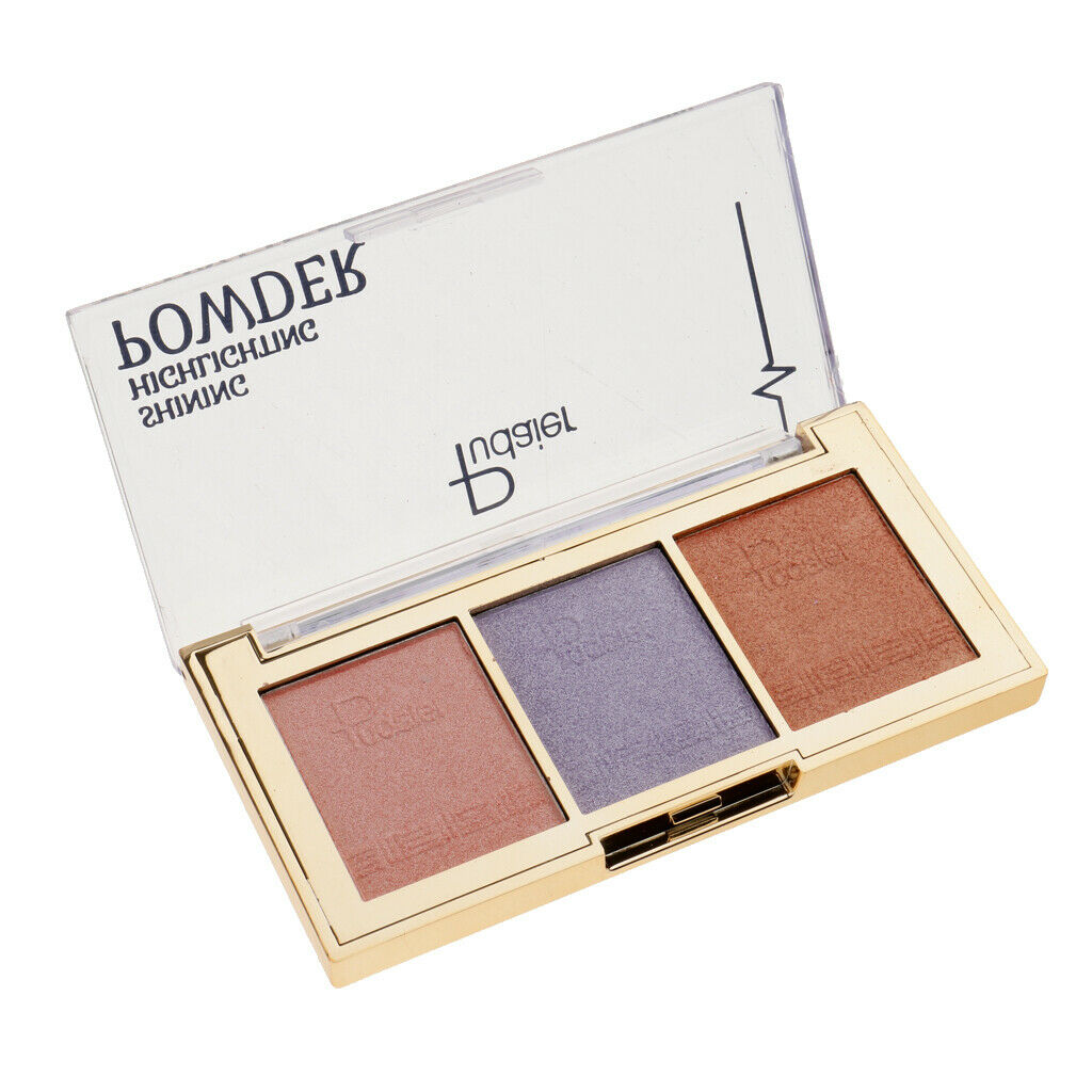 3Color Face Makeup Glow Shining Bronzer Highlighter Concealer Powder Palette 03#