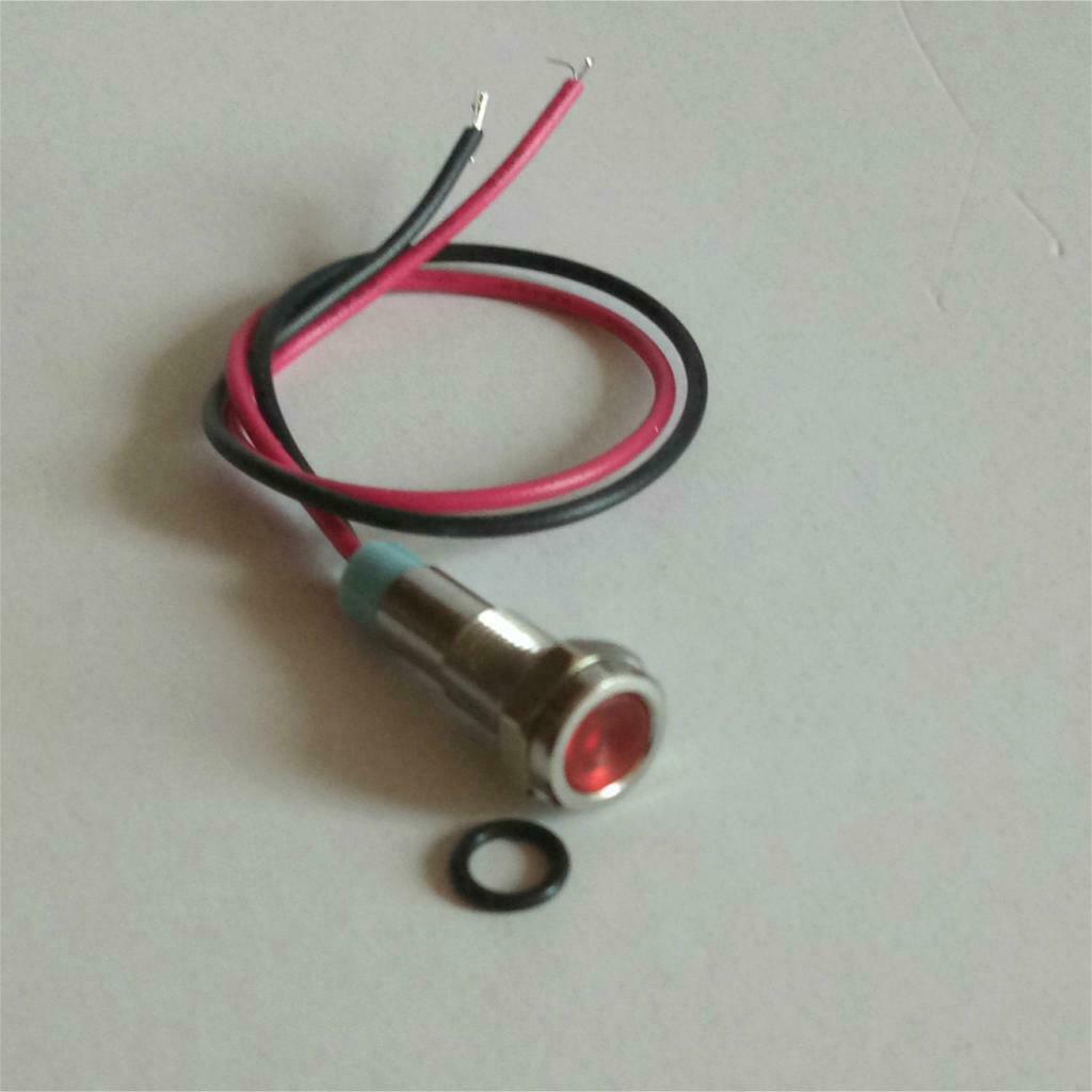 2x Green&Red 220V 6mm Signal Power Supply LED Indicator Light Lamp With Wire