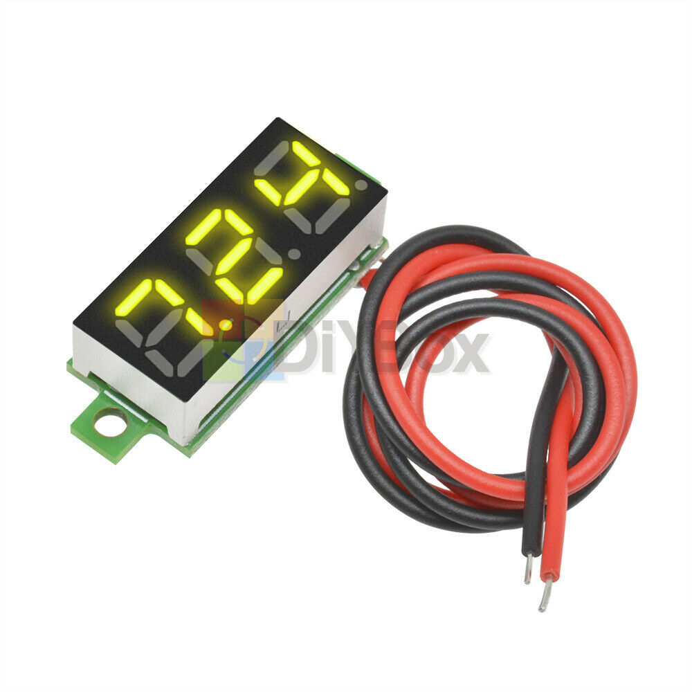 Digital 2 Wire 0.28″ Yellow LED Display Voltmeter DC Voltage Current Meter Panel