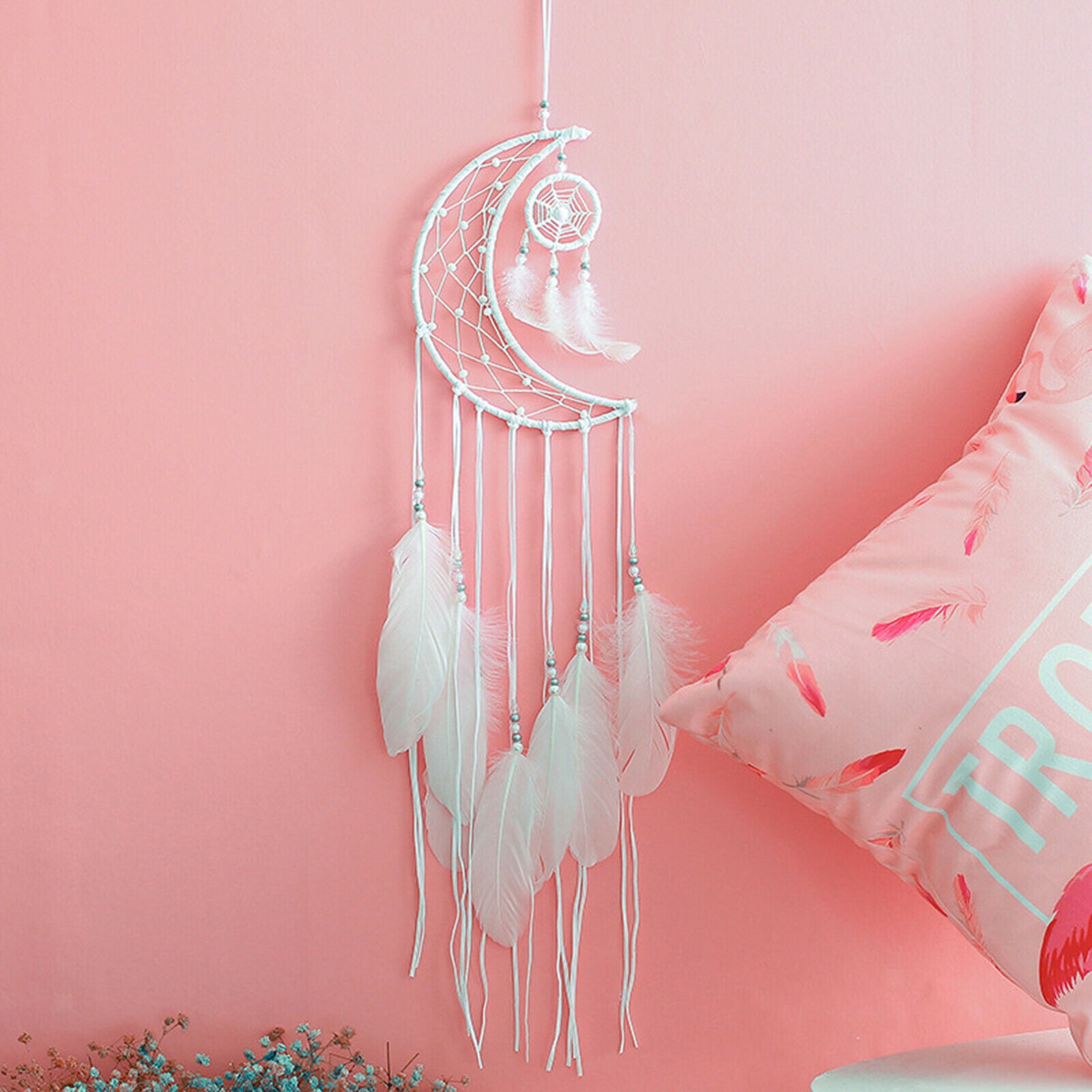 Hanging Moon Dream Catcher Art Decoration for Living Room Craft Ornament