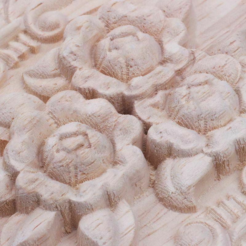 Retro Wood Ornament Applique Carving Ornament for Cabinet Door Furniture DecorD1