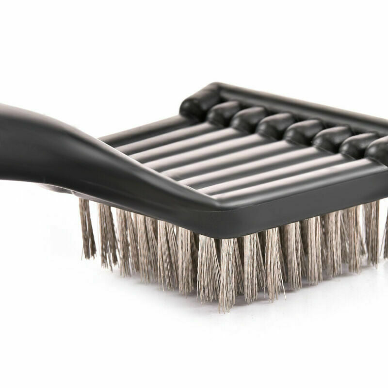 Barbeque BBQ Grill Brush Brass Bristles & Scraper Tool Long Handle Cooking Newly