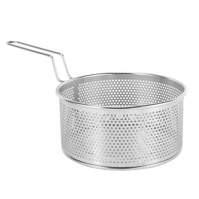 304 Stainless Steel Hot Frying Fried Basket Frying Pan Filter Food Colander OiZ4