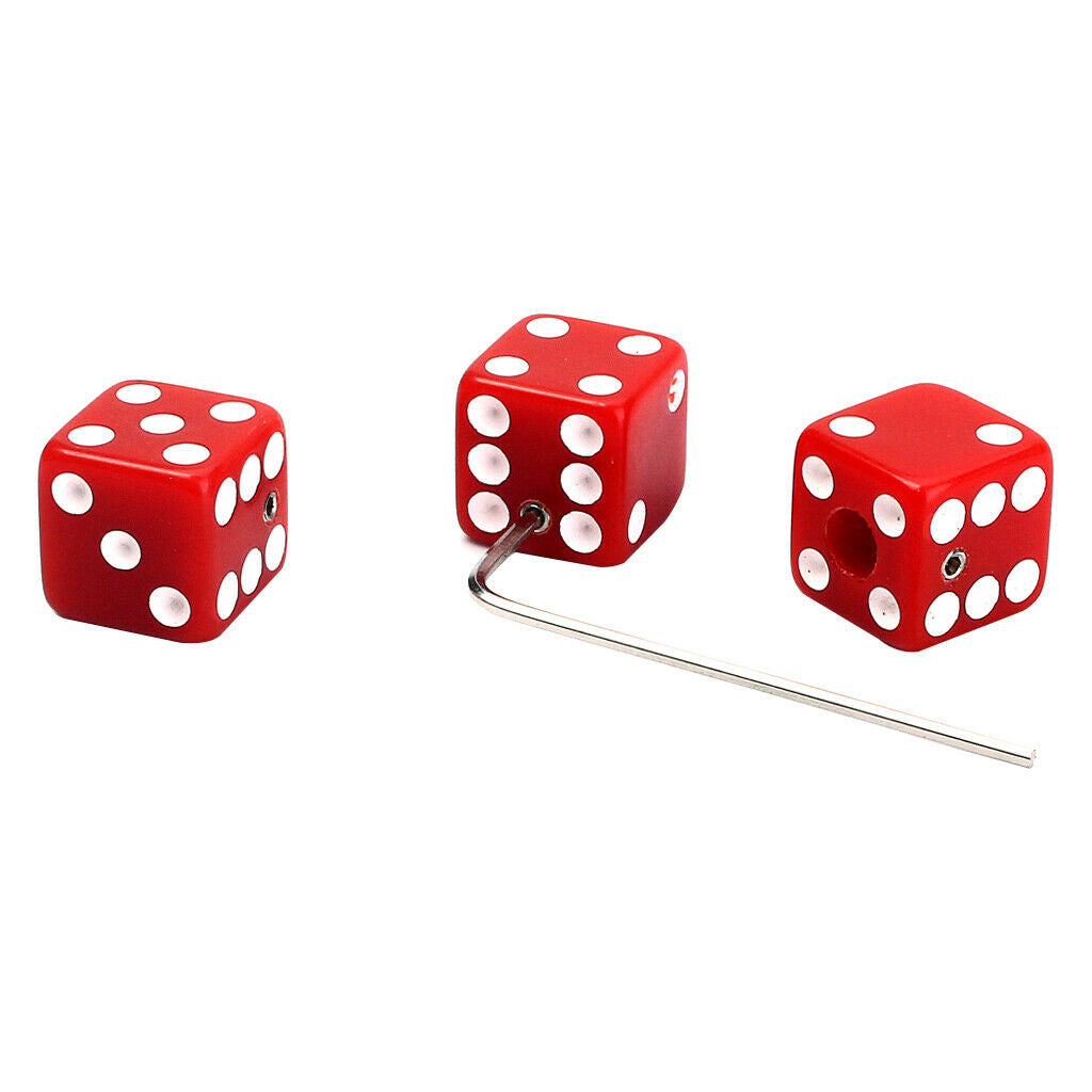 3 Pcs Guitar Control Knob Dices Guitar Volume Knob Dices with Wrenches Red