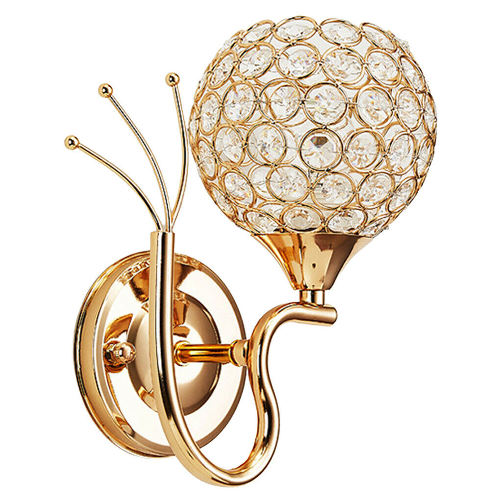 Crystal Wall Lamp Corridor Hallway Aisle Chrome Sconce Lamp Fixture E27 Base