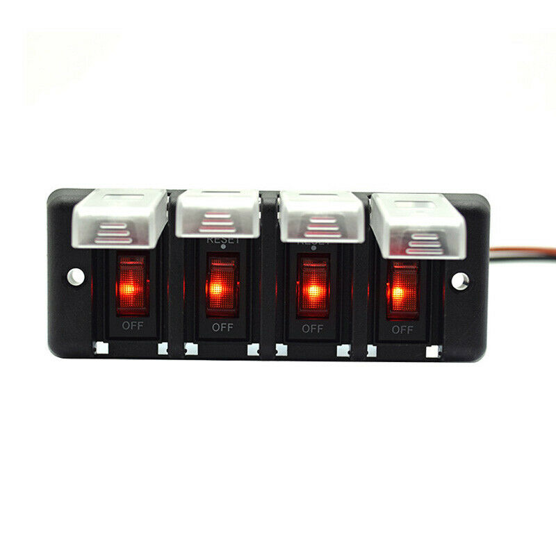 Car Yacht RV 4 Gang Switch Panel On-Off Two Gears with Dustproof and WaterprooA3