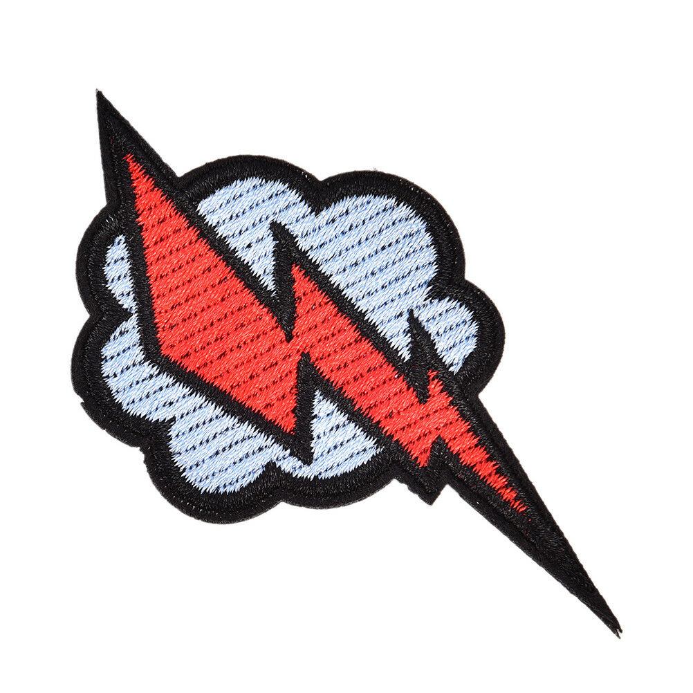 Lightning Embroidered Patch Iron on Sewing Applique Cute Fabric Badge for .l8