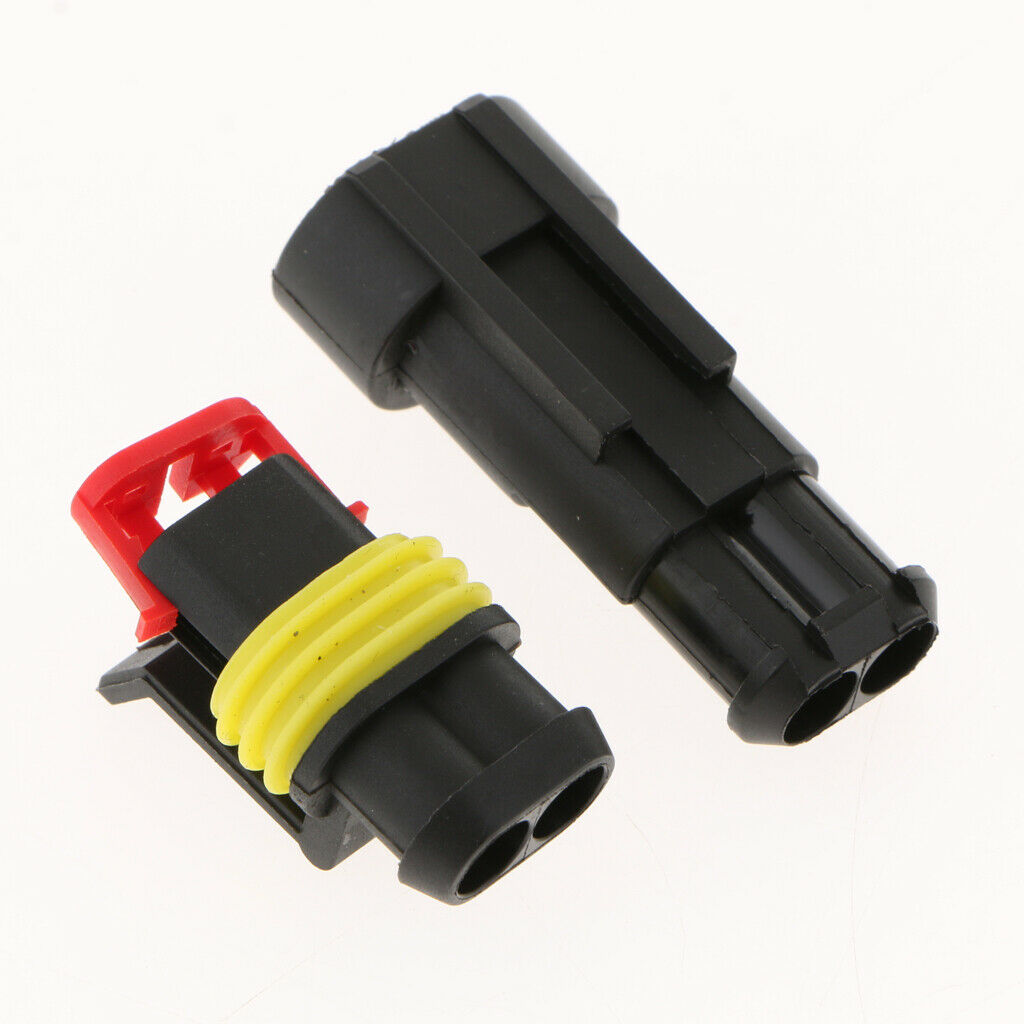 3pcs Car Auto Sealed Waterproof Electrical Wire Connector Plug 2P