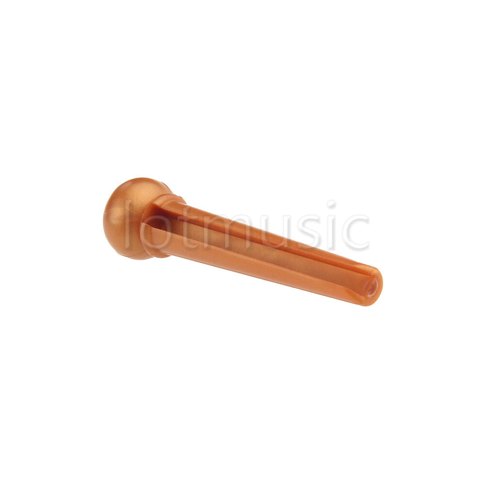 6 Pcs Acoustic Guitar Bridge Pins And Brass Circle Skirt Plastics Slotted