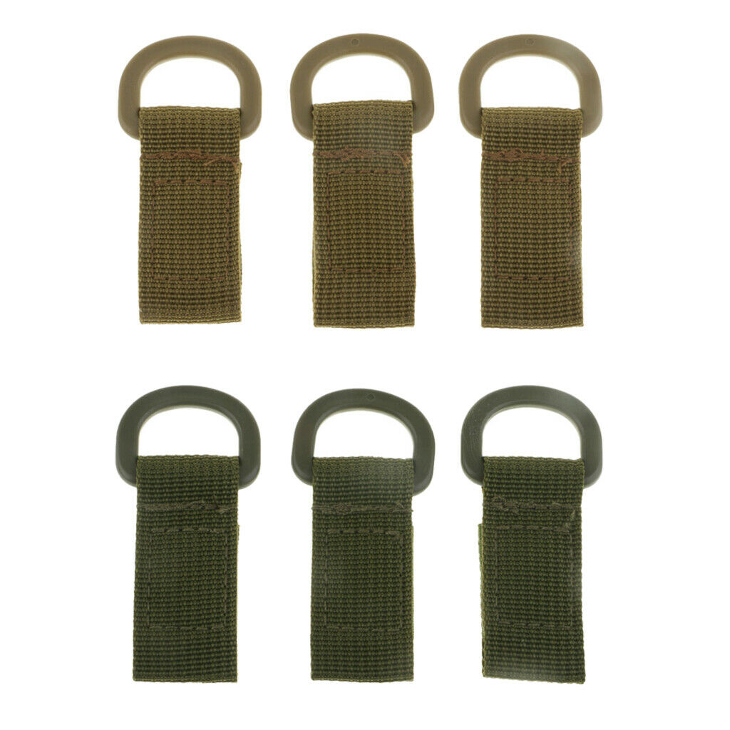 6pcs Nylon Molle Webbing Hanger Hook, Carabiner Water Bottle Buckle Holder for