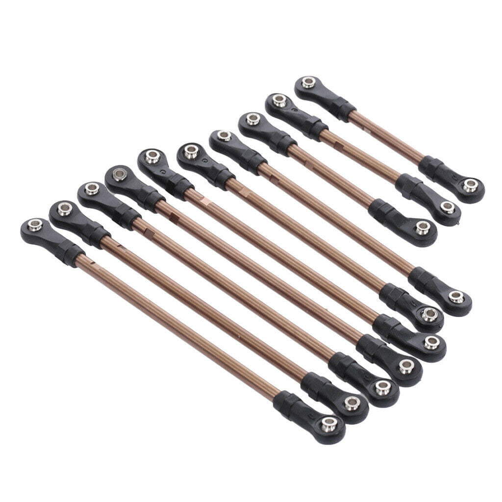 10 Pieces Aluminum Steering Linkage Servo Link Pull Rod Replacement for 1/10 RC