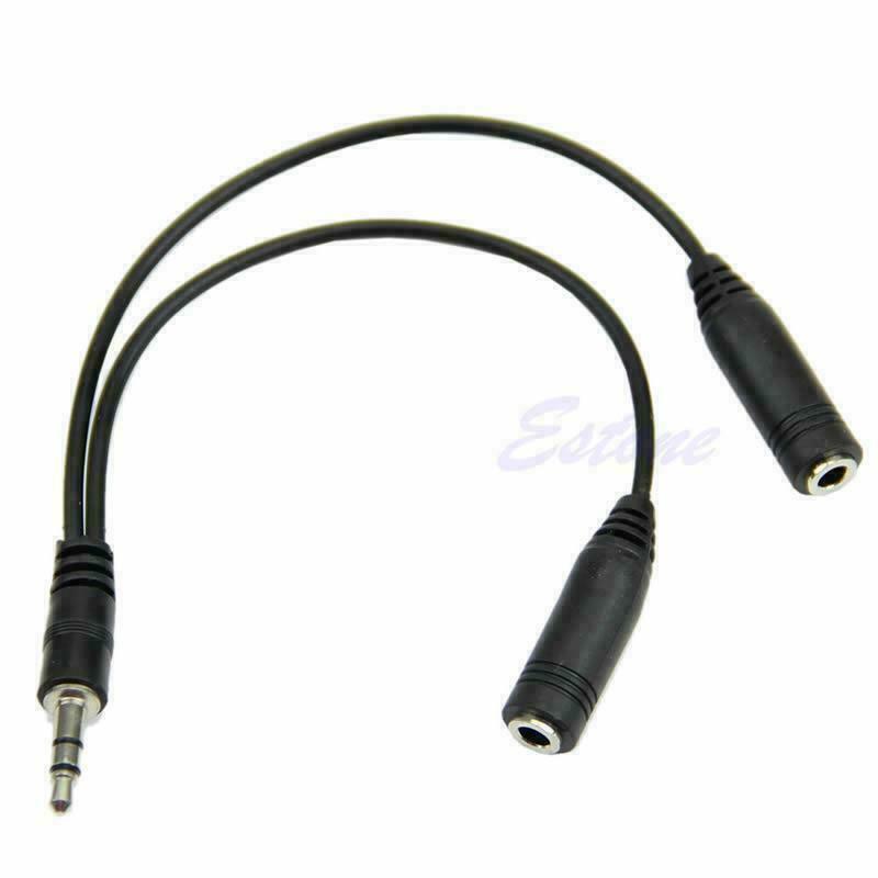 3.5mm 1/8 Male To 2 Dual Female Earphone Headphone Stereo Audio Y Splitter Cable