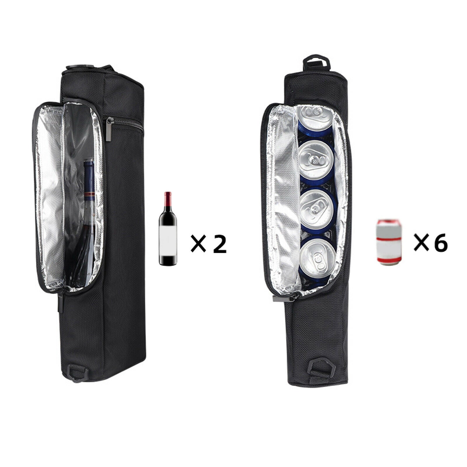 2x Portable Golf Cooler Bag Travel Drinks Insulated Bag Picnic Freezer
