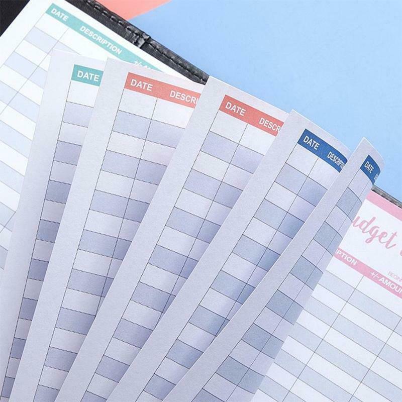 Set of 12 Expense Tracker Budget Sheets 8.7x17cm Money Trackers Multicolored