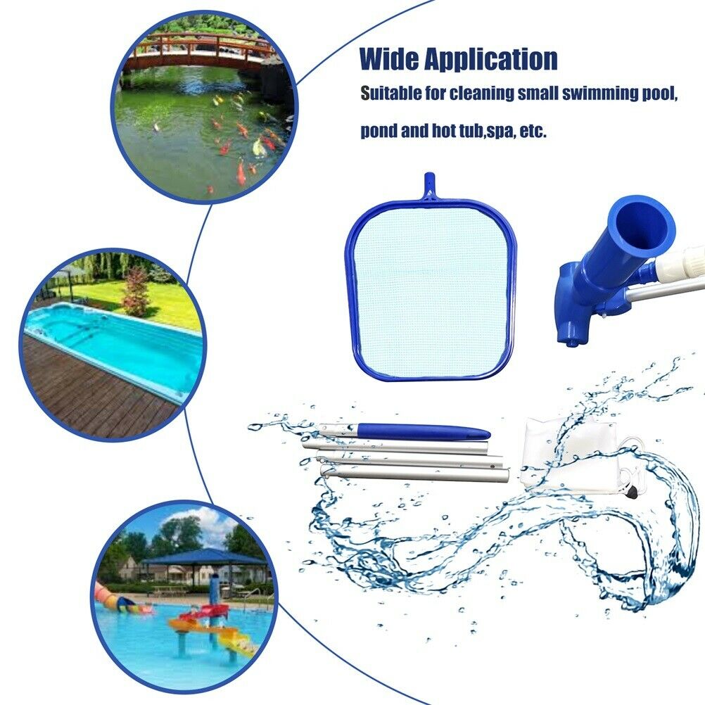 Swimming Pool Skimmer Net with Telescopic Pole Kit for Fast Cleaning of Debris