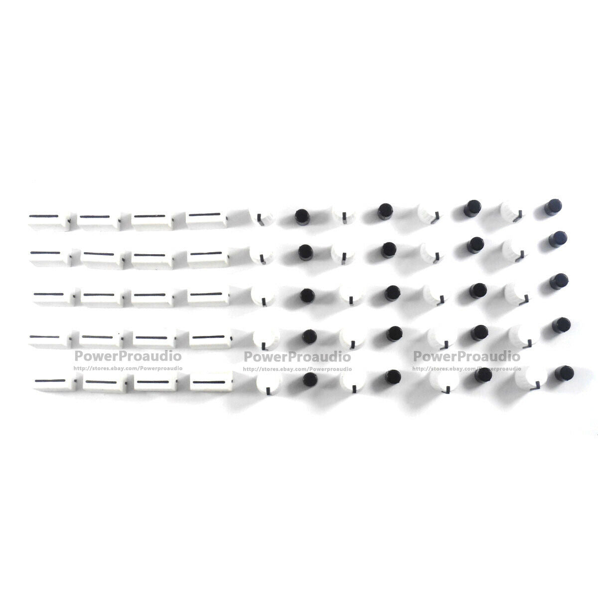 20PCS Rotary Knob+20PCS Fader Cap For Rane Mixer TTM 57 61 62 64 68(white)