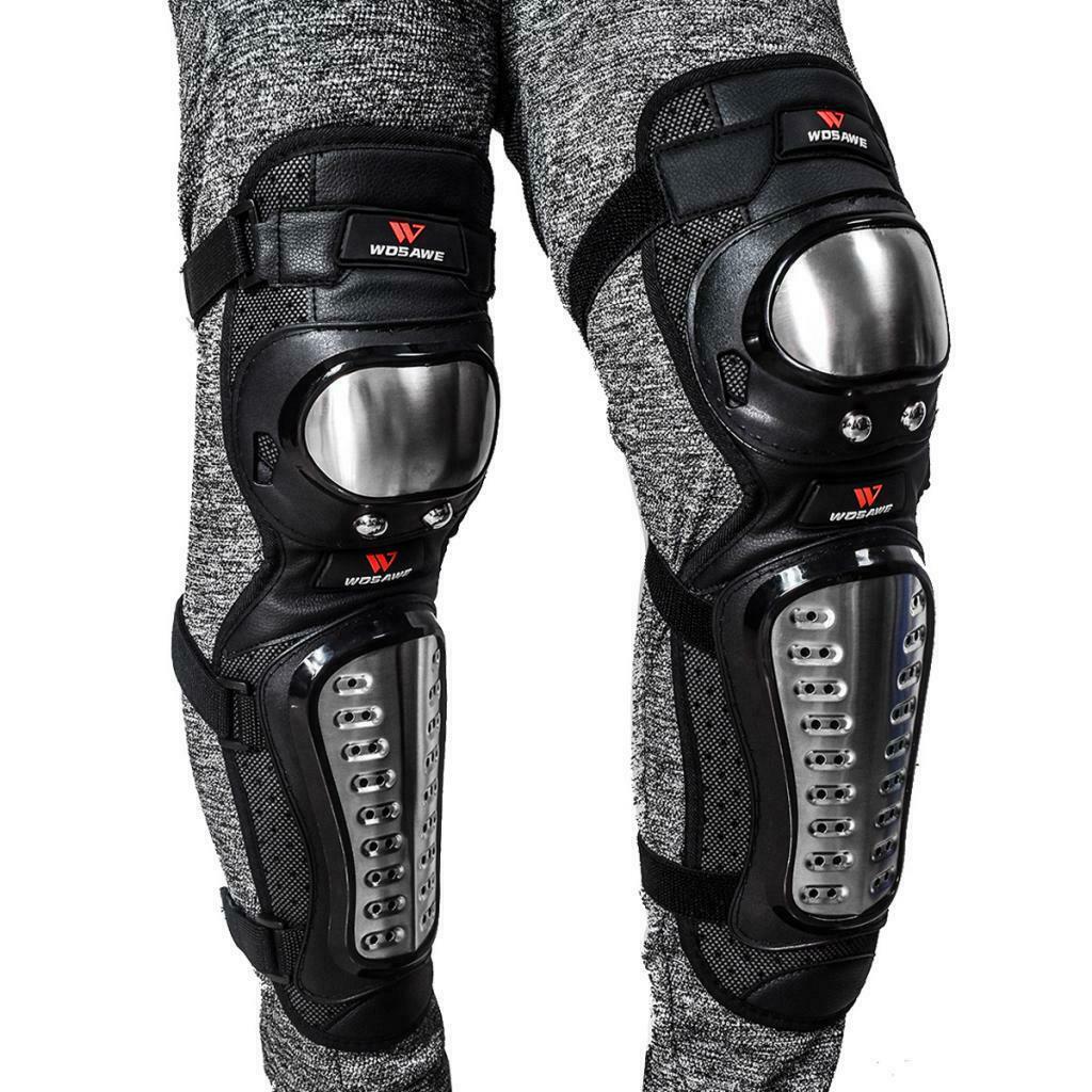 1 Pair Motorcycle Knee Pads Protector Guards Stainless Steel Protective Gear