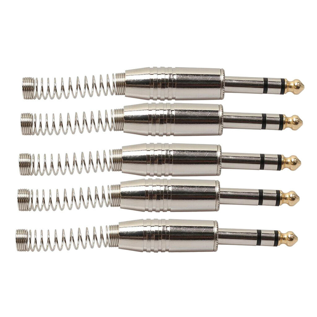 5 Pieces 6.35mm Stereo Audio Adapters