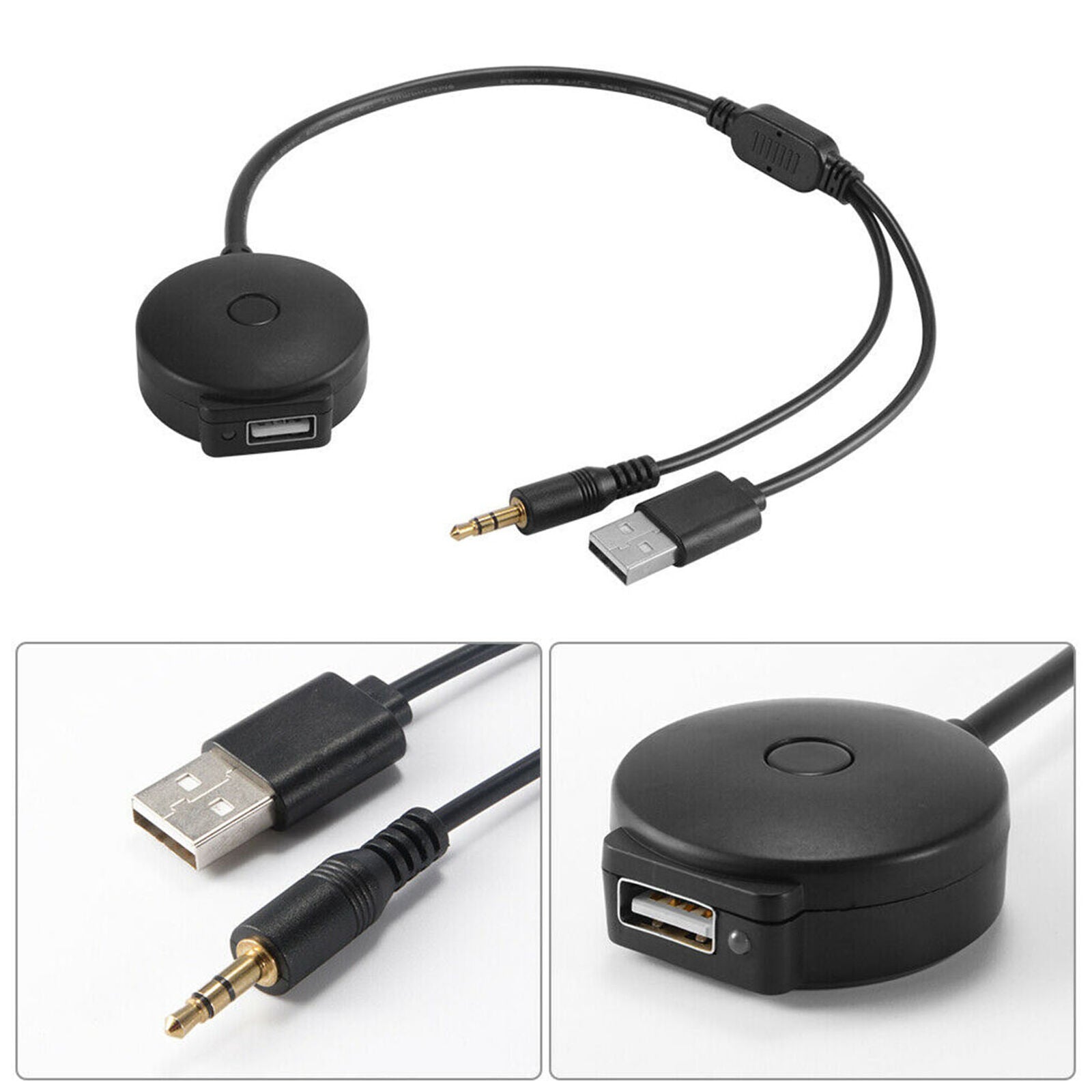 Car 3.5mm Bluetooth 4.0 Audio AUX USB Music Adapter Cable For BMW & Mini Cooper