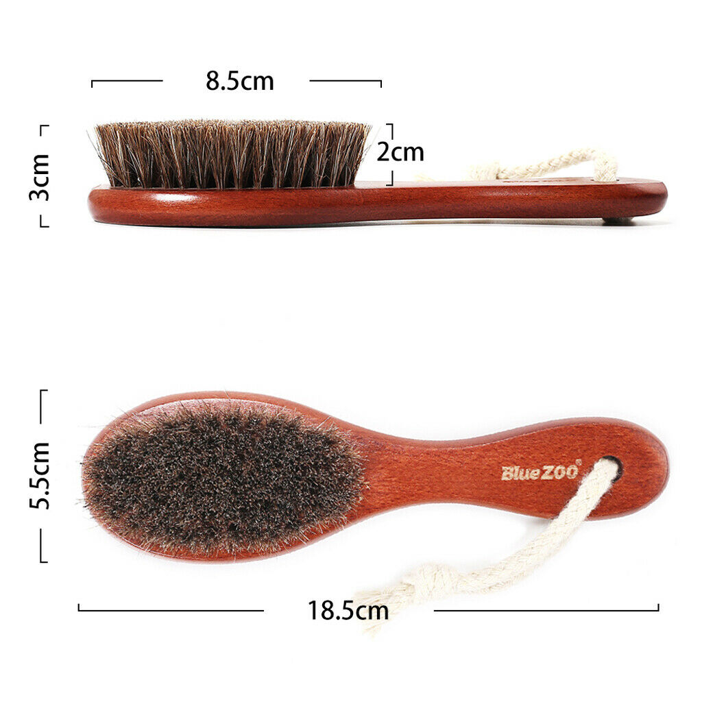 2x Pocket Size Mini Wooden Handle Hair Beard Brush for Men Styling Tool