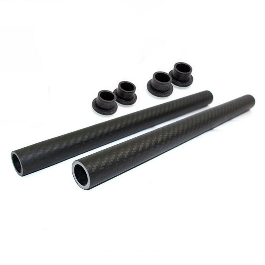 Pair Motorcycle 7/8" 22mm Clip On Handlebars Carbon Fiber Handle Bar Grips Tube