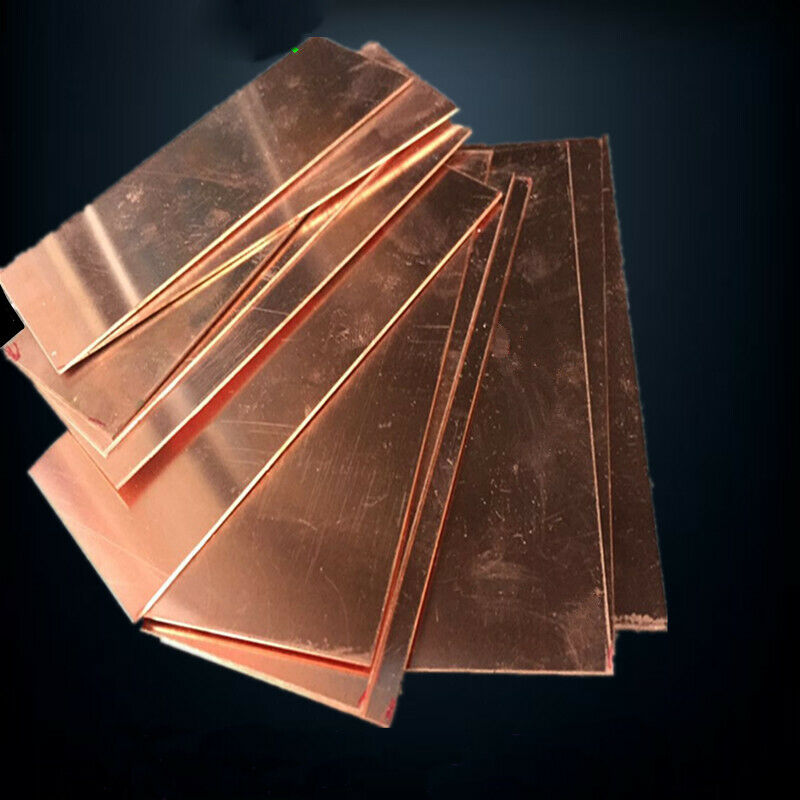 0.8mm x 50mm x 100mm Cu Metal Sheet Plate Copper Sheet  99.9% Pure Copper  1Pc