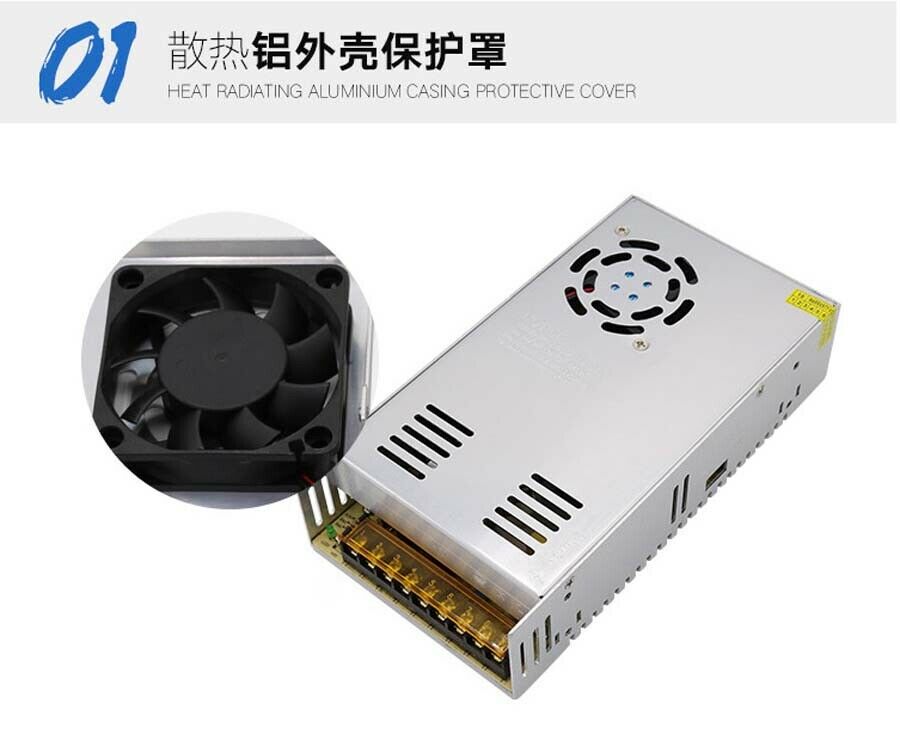 36V 10A 360W Regulated Switching Power Supply Transformer PSU DC Built-in Fan